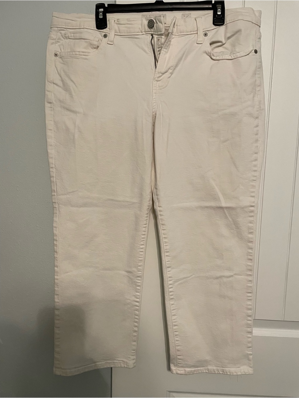 Lucky Brand Off-White Cropped Straight Jeans - Neutral Tone